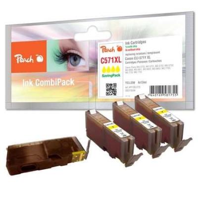 Peach saving pack yellow, with chip, compatible with canon cli-571yxl peach kompatible toner+tinte 0b319599