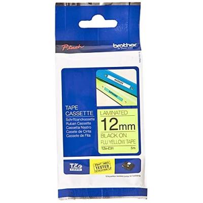 Brother tzec31 ruban pour étiqueteuse noir jaune fluo (longueur 4m)