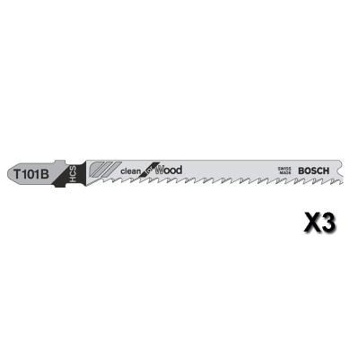 Lot De 3 Lames De Scie Sauteuse Clean For Wood T101B L 100 Mm Bosch 2608630557