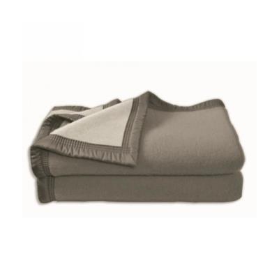 Couverture Aubisque en laine woolmark 180x220 cm anthracite et souris