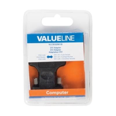 Adaptateur dvi - vga mâle - dvi-i (24 + 5 broches) femelle, noir valueline