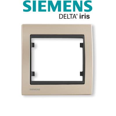 Siemens - plaque simple métal champagne delta iris