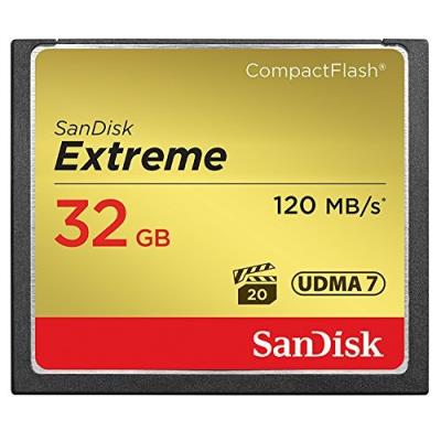 Sandisk extreme carte mémoire compactflash udma7 32 go avec une vitesse de lecture allant jusqu à 120 mo/s (sdcfxsb-032g-ffp)