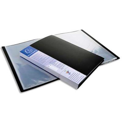 Lot de 12 Protège-documents UPLINE en polypropylène opaque. 60 vues, 30 pochettes. Coloris noir