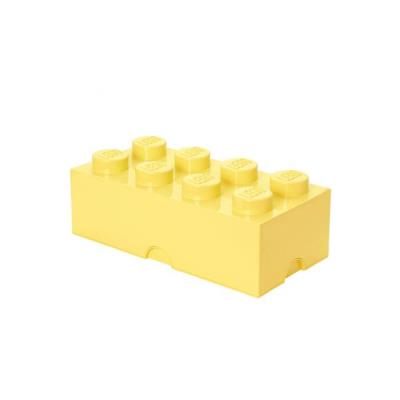 Lego brique rangement empilable jaune tendre 8 plots 50x25x18cm