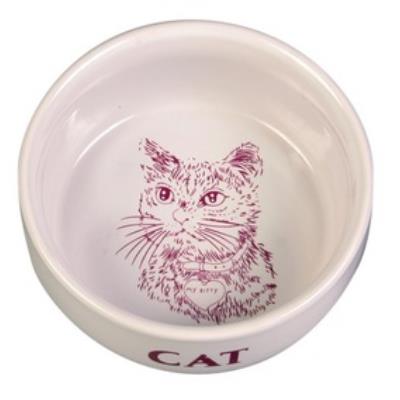 Comparer les prix de Ecuelle Céramique Avec Motifs Pour Chats, 0,3 L/Ø 11 Cm, Blanc - 4010 - Mon Animalerie