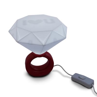 Lampe bague LED diamant Lampe de chevet veilleuse rose