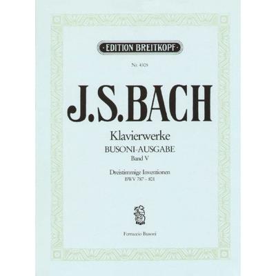 Partitions classique EDITION BREITKOPF BACH JOHANN SEBASTIAN - DREISTIMMIGE INVENTIONEN - PIANO Piano