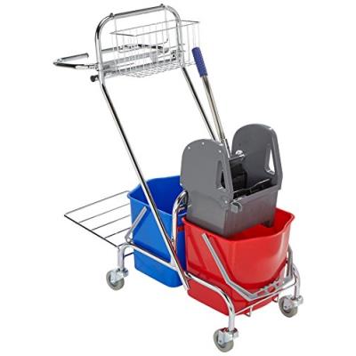 Sprintus 301081 seau double sur roulettes, chromé