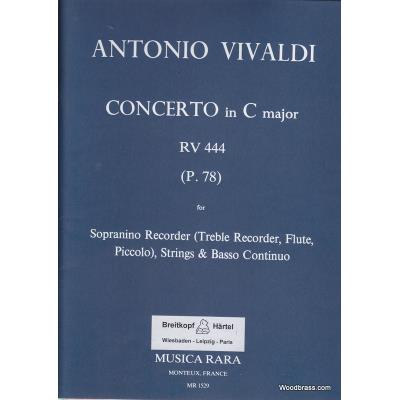 Partitions classique MUSICA RARA VIVALDI A. - KONZERT IN C RV 444 - CONDUCTEUR + PARTIES Musique de chambre