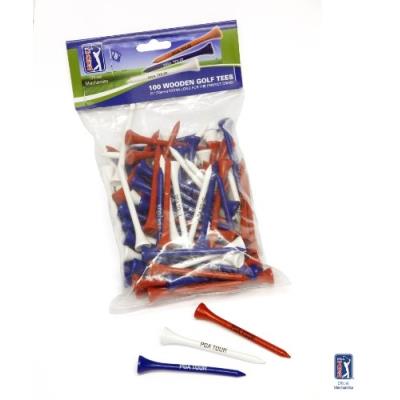 Pga tees de golf 100 pièces rouge blanc bleu