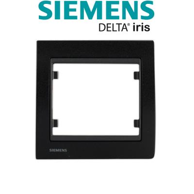 Siemens - plaque simple métal noir delta iris