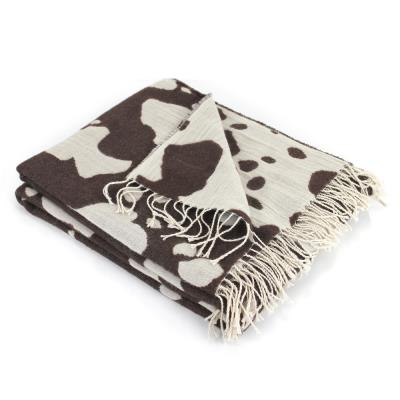 Plaid 130x170 cm laine mérinos 380 g/m2 NORMANDIE Marron