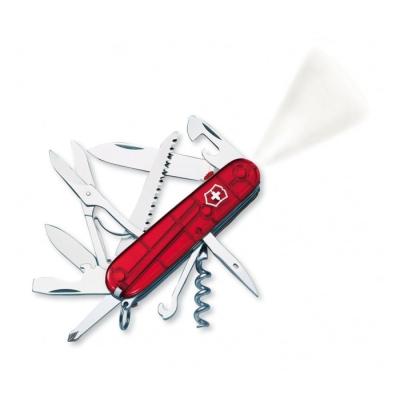 Couteau Suisse de Poche - 21 Pieces - Victorinox Huntsman Lite - 1.7915.T - Rouge Transparent