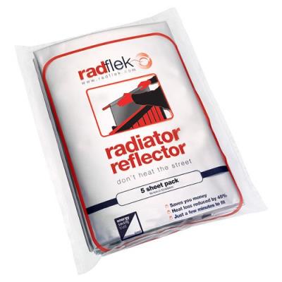 Radflek réflecteur de chaleur avec 5 feuilles radstik + 4 bandes adhésives radstik pour radiateur radflek