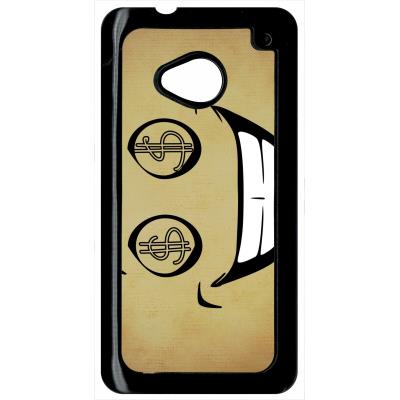 Coque HTC m7 smiley cupide dollars