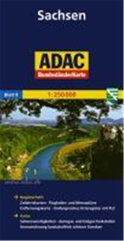 ADAC BundesländerKarte Deutschland 09. Sachsen 1 : 250 000