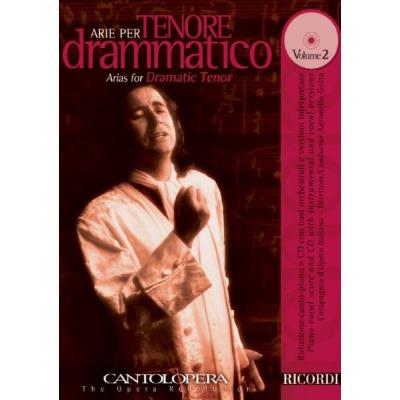 Partitions classique RICORDI CANTOLOPERA: ARIE PER TENORE DRAMMATICO + CD Ténor, piano