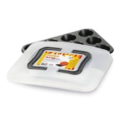 Guardini ad59912bak moule à muffin avec couvercle de transport 12 muffins