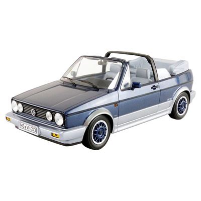 Norev Miniature Voiture Volkswagen Golf 1 Cabriolet Bel Air 1992 Echelle 1/18, 188404, Bleu/ Argent