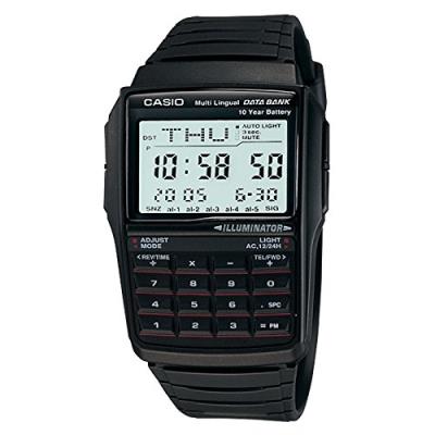Casio - dbc-32-1aes - montre sport homme - quartz digitale - calculatrice - répertoire - chrono - 5 alarmes - fuseaux horaires - convertisseur - bracelet et boitier en résine noire