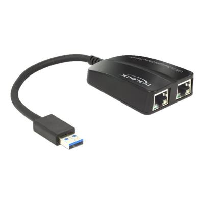 DeLock Adapter USB 3.0 > 2 x Gigabit LAN 10/100/1000 Mb/s - netwerkadapter