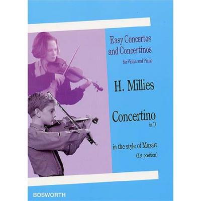 Partitions classique BOSWORTH MILLIES H. - CONCERTINO IN D - VIOLON, PIANO Violon