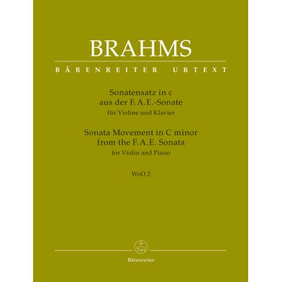 Partitions classique BARENREITER BRAHMS J. - SONATA MOVEMENT IN C MINOR FROM THE F.A.E. SONATA - WoO 2 - VIOLON & PIANO Violon