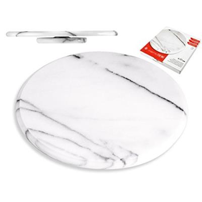 Home planche à découper pivotant rond, 30 cm, marbre, blanc