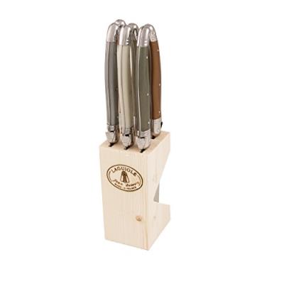 Laguiole jean dubost 5/16452 bloc 6 couteaux steak minéral mixés