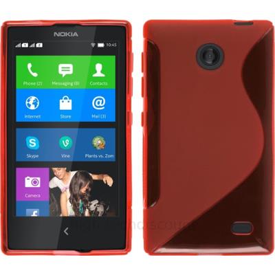 Housse etui coque pochette silicone gel fine pour Nokia X / X+ + film ecran - ROUGE