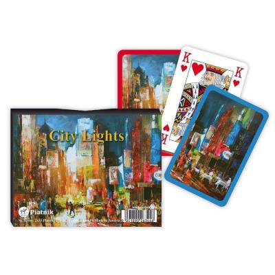 PIATNIK Jeux de cartes : coffret 2 x 55 cartes : city lights  