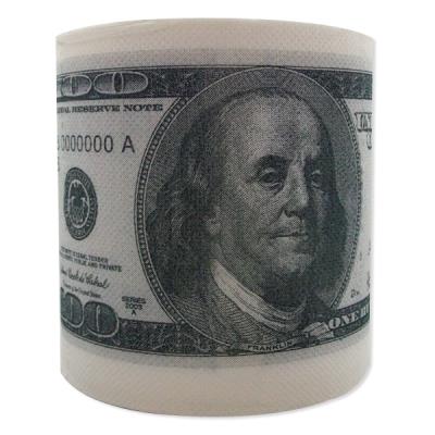 2pc drôle de billet de cent dollars Rouleau de papier toilette Rouleau  d'argent 100 $ Nouveau cadeau Papier toilette Papier hygiénique Papier pâte  à bois
