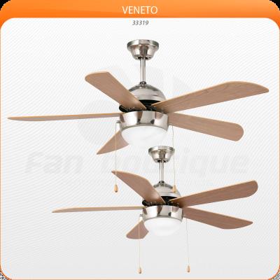 Ventilateur de plafond classique nickelé mat 107 cm avec lampe FARO VENETO 33319