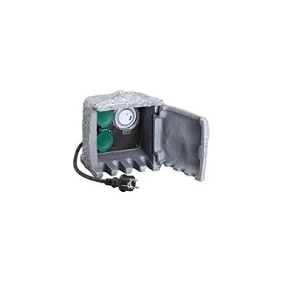 Unitec - unitec garten-steckdosenverteiler steinoptik, 2-fach 44244