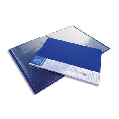 Lot de 12 Protège-documents UPLINE en polypropylène opaque. 80 vues, 40 pochettes. Coloris bleu
