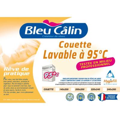 BLEU CALIN Couette Lavable a 95°C 140x200cm