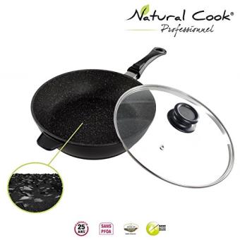 Natural Cook Professionnel Plancha en pierre granit/é et c/éramique tous feux dont induction