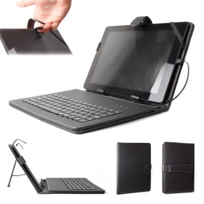 Etui aspect cuir + clavier intégré et stand de maintien pour tablette 10 pouces