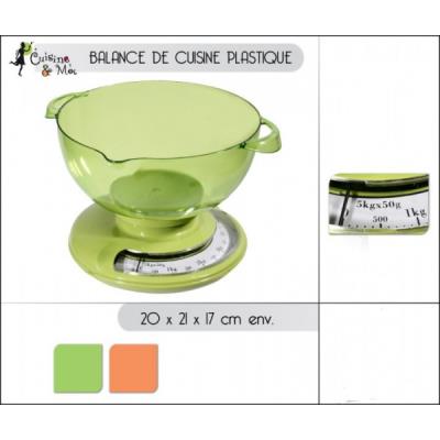 Balance De Cuisine 5Kg Mécanique Avec Bol - Couleur Vert Ou Orange