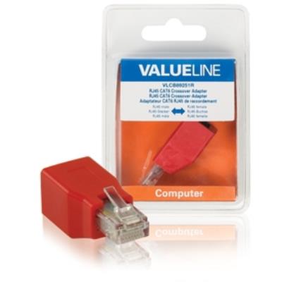 Adaptateur réseau de rj45 mâle vers rj45 femelle rouge valueline