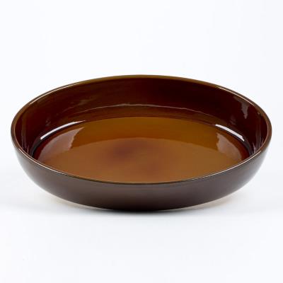 Digoin ceramique plat sabot 5.1l 43x31 brun