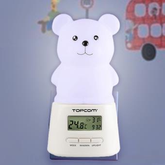 Veilleuse Ours Led Multicolore Horloge Avec Alarme Thermometre