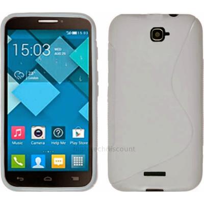 Housse etui coque silicone gel pour Alcatel One Touch Pop C7 7041D + film ecran - BLANC