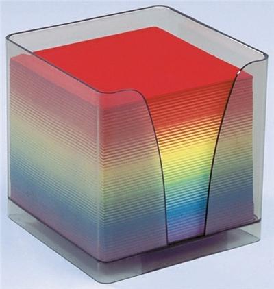 Bloc Cube Plexiglas Quovadis + Recharge Arc En Ciel