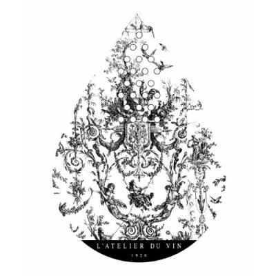L'ATELIER DU VIN - 95333-6 - VERSEUR AÉRATEUR - SOUPLE TOILE DE JOUY - NOIR / BLANC