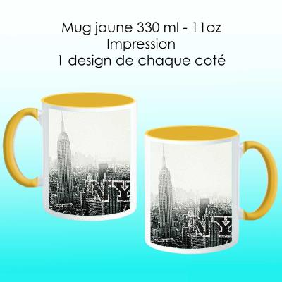 Mug jaune avec design New York city