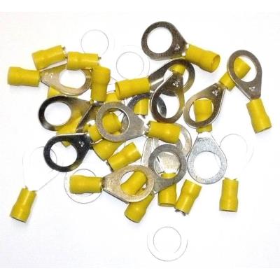 Cosses Electriques A Oeil De 12 Jaunes Sachet De 25 Cosses