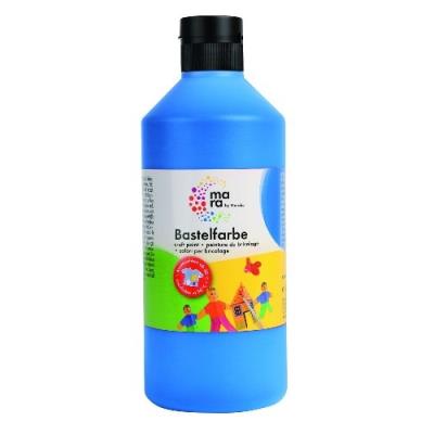 Mara by marabu bastelfarbe, 500 ml, azurblau auf wasserbasis, gut deckend, leicht vermalbar, schnell- trocknend, wasserverdnnbar