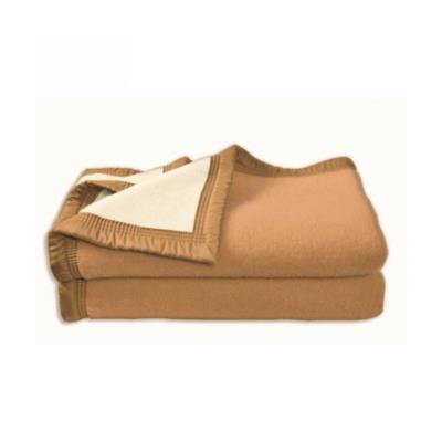 Couverture Aubisque en laine woolmark 220x240 cm biche et naturelle